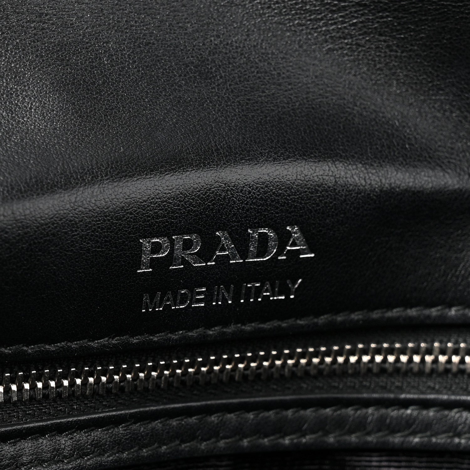 Prada Soft Calfskin Impunture Diagramme Medium Chain Flap Shoulder Bag Black 10 of 25