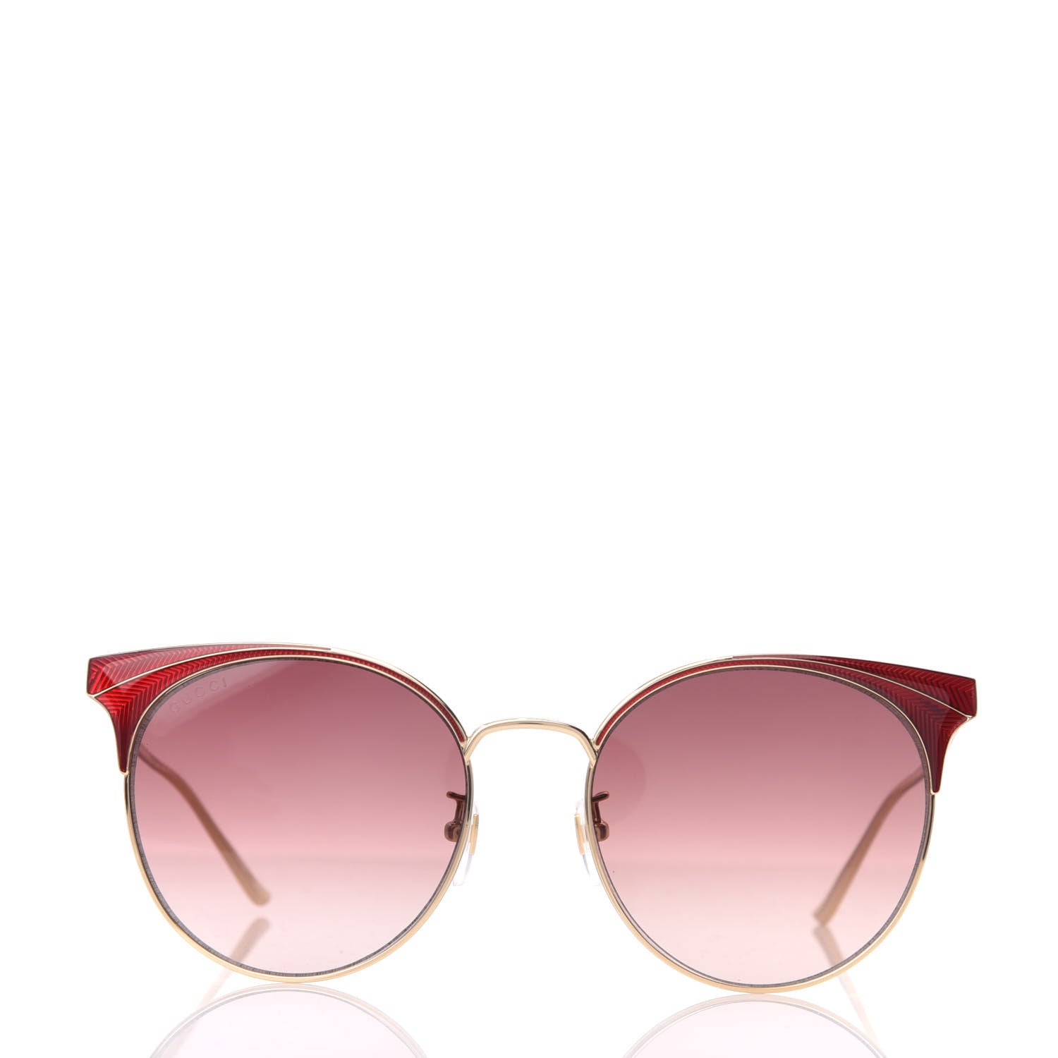 Gucci Cat Eye Sunglasses GG0402SK Red Gold 2 of 8