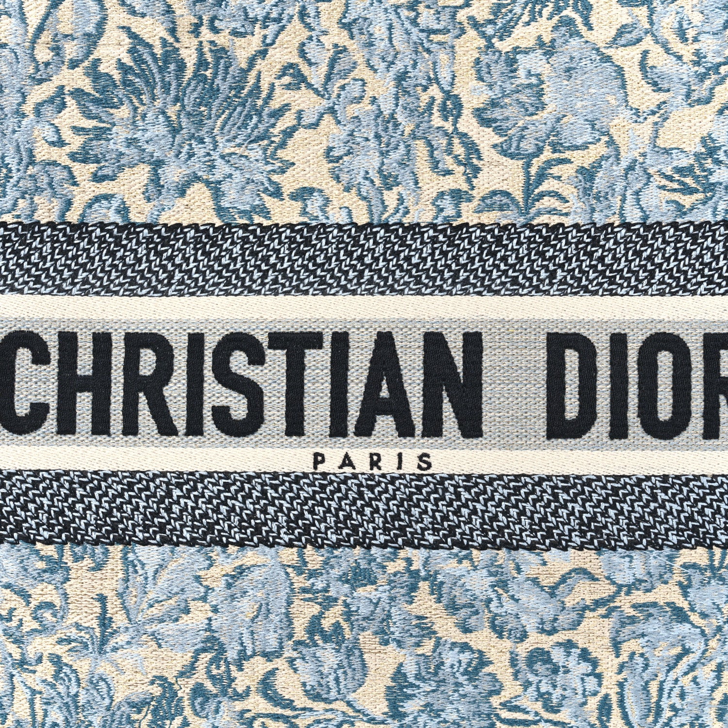 Christian Dior Canvas Embroidered Medium Brocart Book Tote Blue 8 of 10