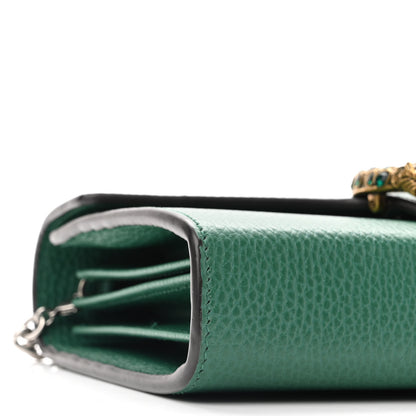 Gucci Calfskin Mini Dionysus Chain Wallet Emerald 9 of 10