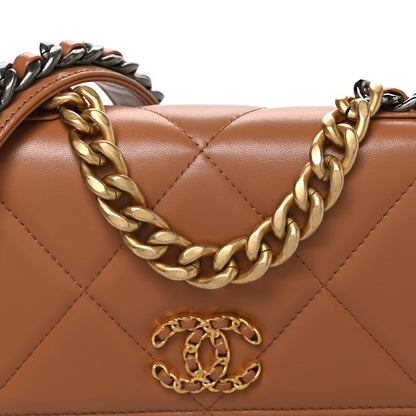 Chanel Lambskin Quilted Chanel 19 Wallet On Chain WOC Brown 9 of 11