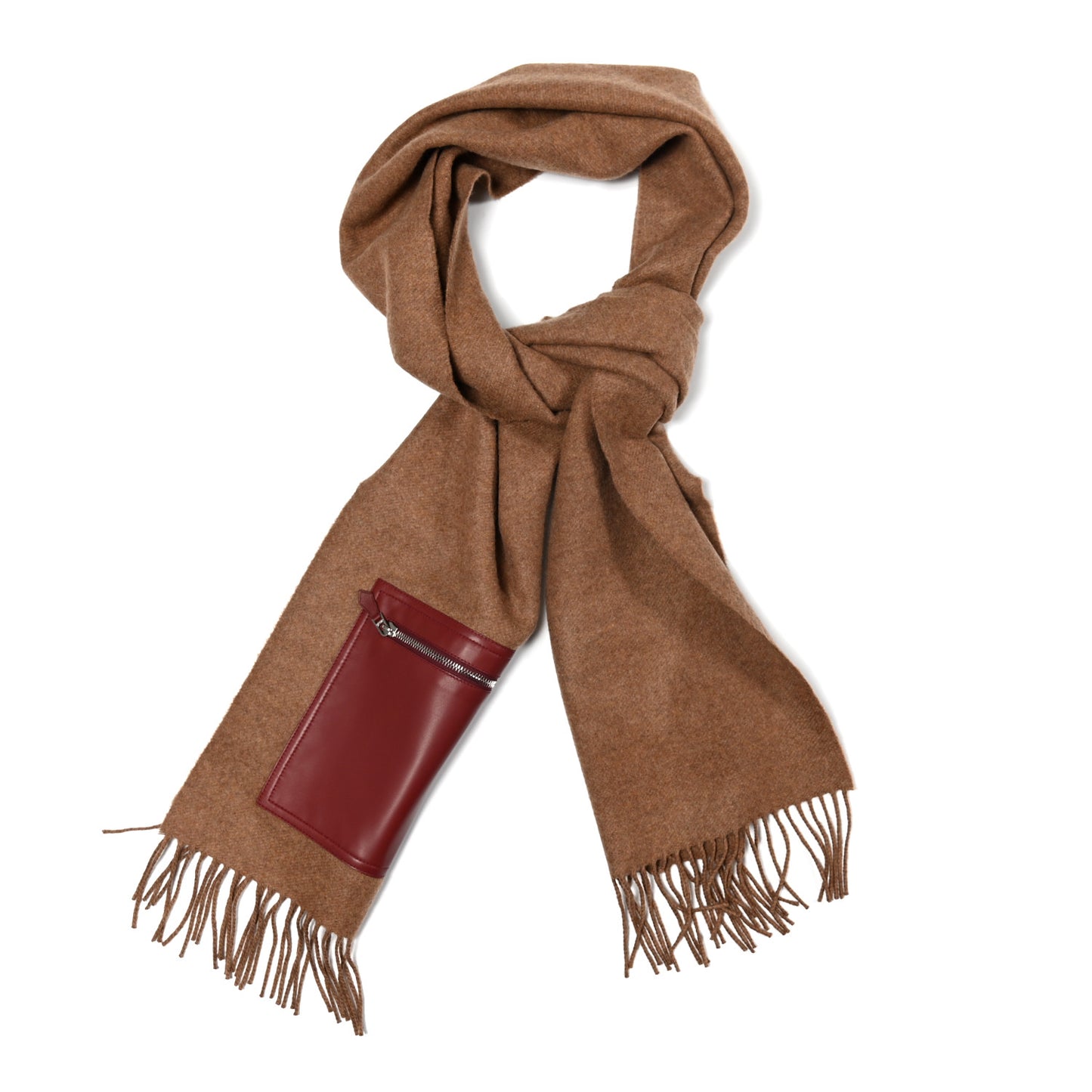 Cashmere Lambskin Pocket Muffler Noisette