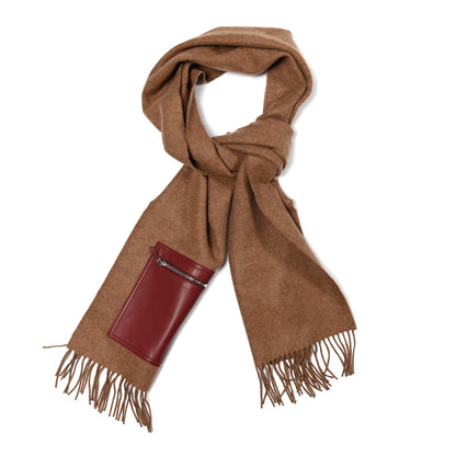 Hermes Cashmere Lambskin Pocket Muffler Noisette 1 of 4