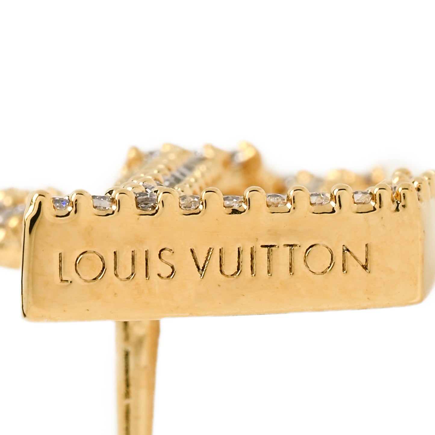 Metal Crystal LV Iconic Earrings Gold