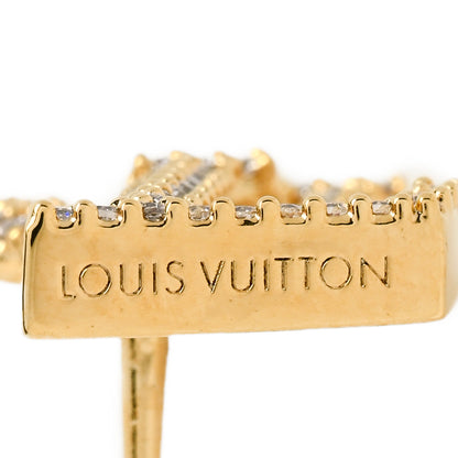Louis Vuitton Metal Crystal LV Iconic Earrings Gold 3 of 3