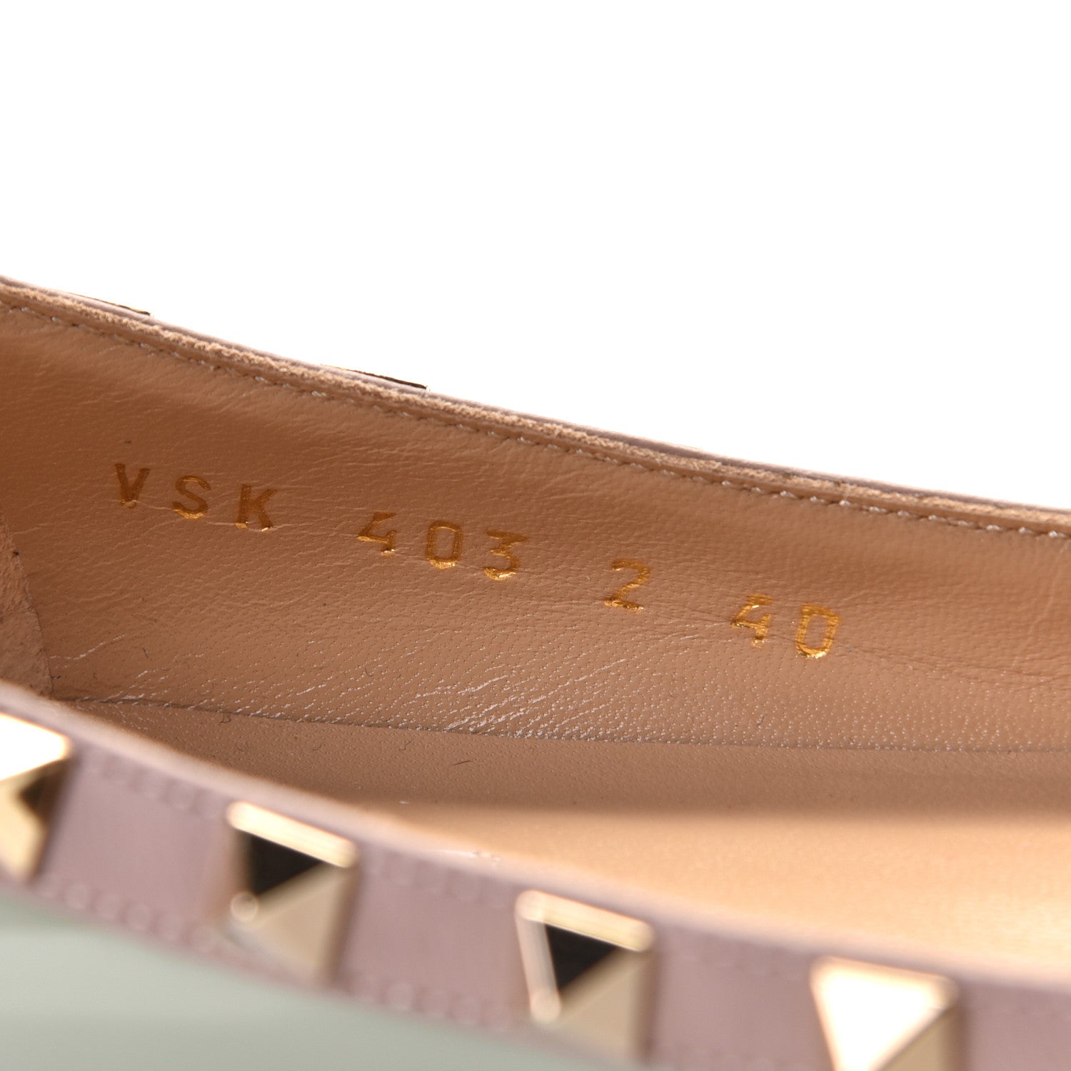 Valentino Garavani Patent Nappa Rockstud Ballerina Flats 40 Green Tea Sorbet Poudre 12 of 13