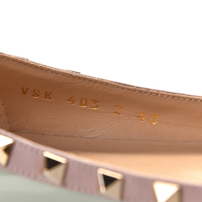 Valentino Garavani Patent Nappa Rockstud Ballerina Flats 40 Green Tea Sorbet Poudre 12 of 13