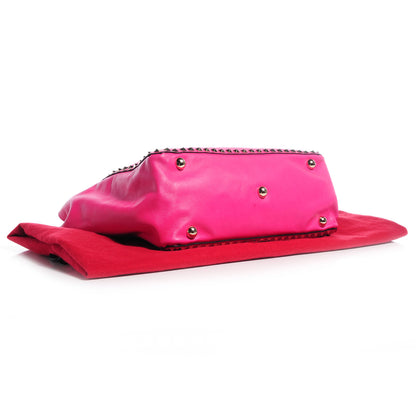 Valentino Garavani Vitello Medium Rockstud Tote Pop Fuxia 4 of 8