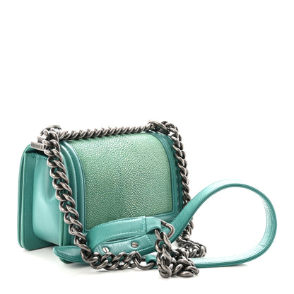 Chanel Galuchat Stingray Small Boy Flap Turquoise 3 of 10