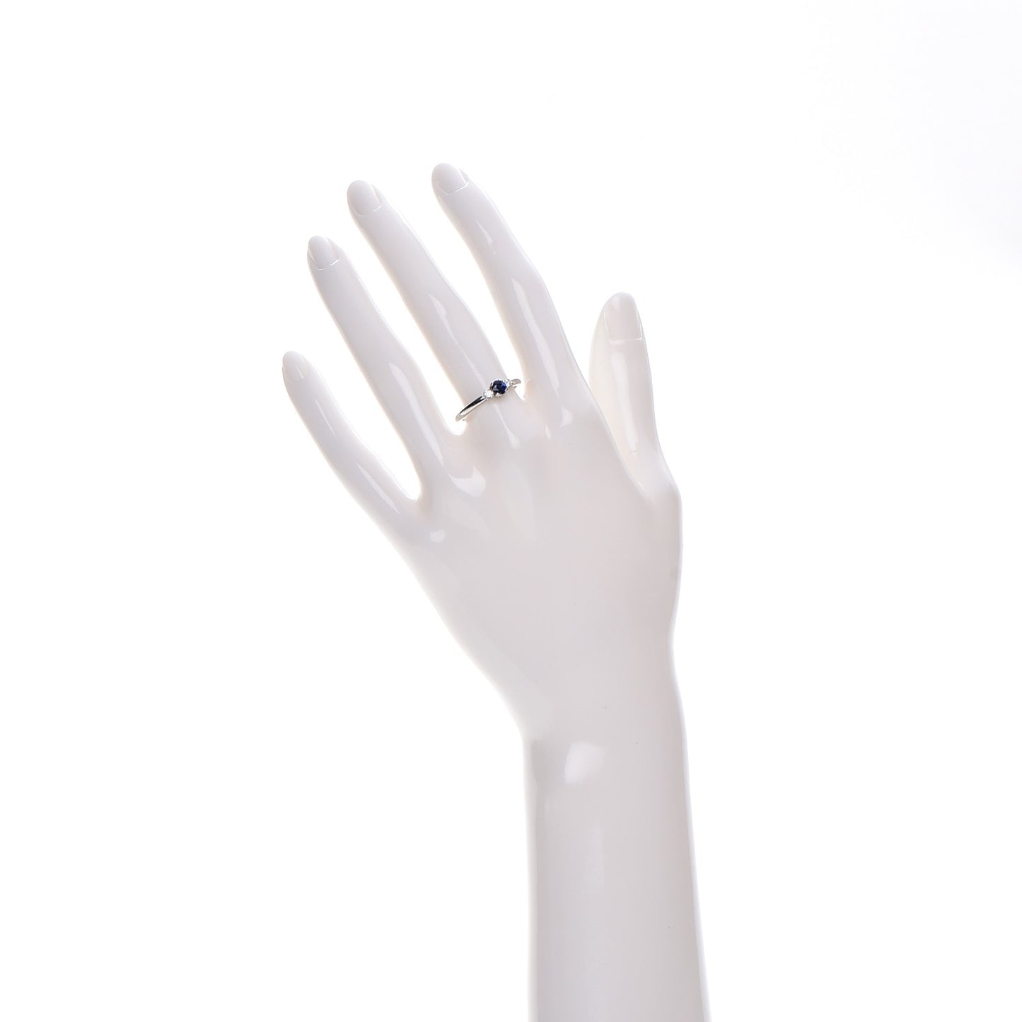 Platinum Diamond Blue Sapphire Ring 7