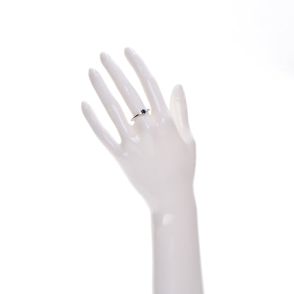 Tiffany Platinum Diamond Blue Sapphire Ring 7 2 of 5