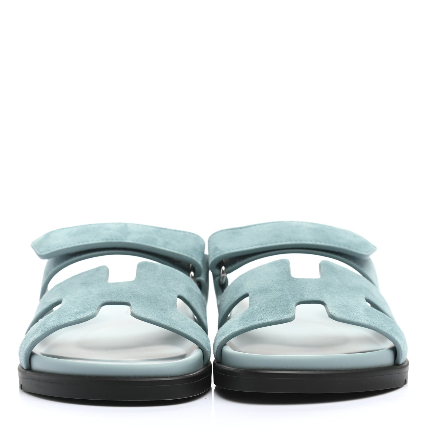Suede Goatskin Womens Chypre Sandals 38.5 Vert d'eau