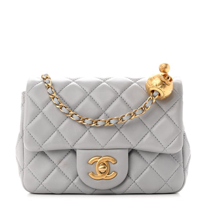 Chanel Lambskin Quilted Mini Pearl Crush Flap Light Grey 1 of 10