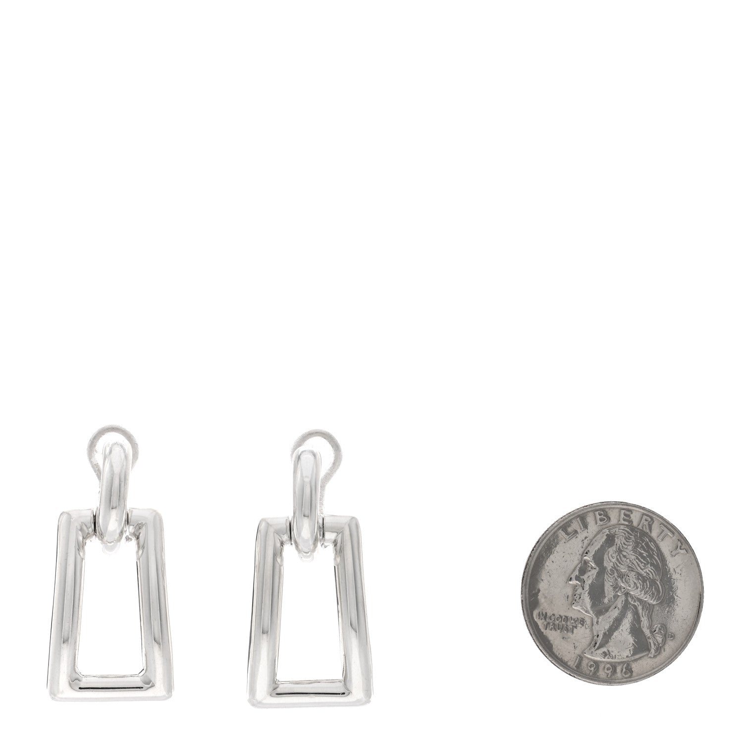 Tiffany Sterling Silver Rectangle Drop Earrings 2 of 4