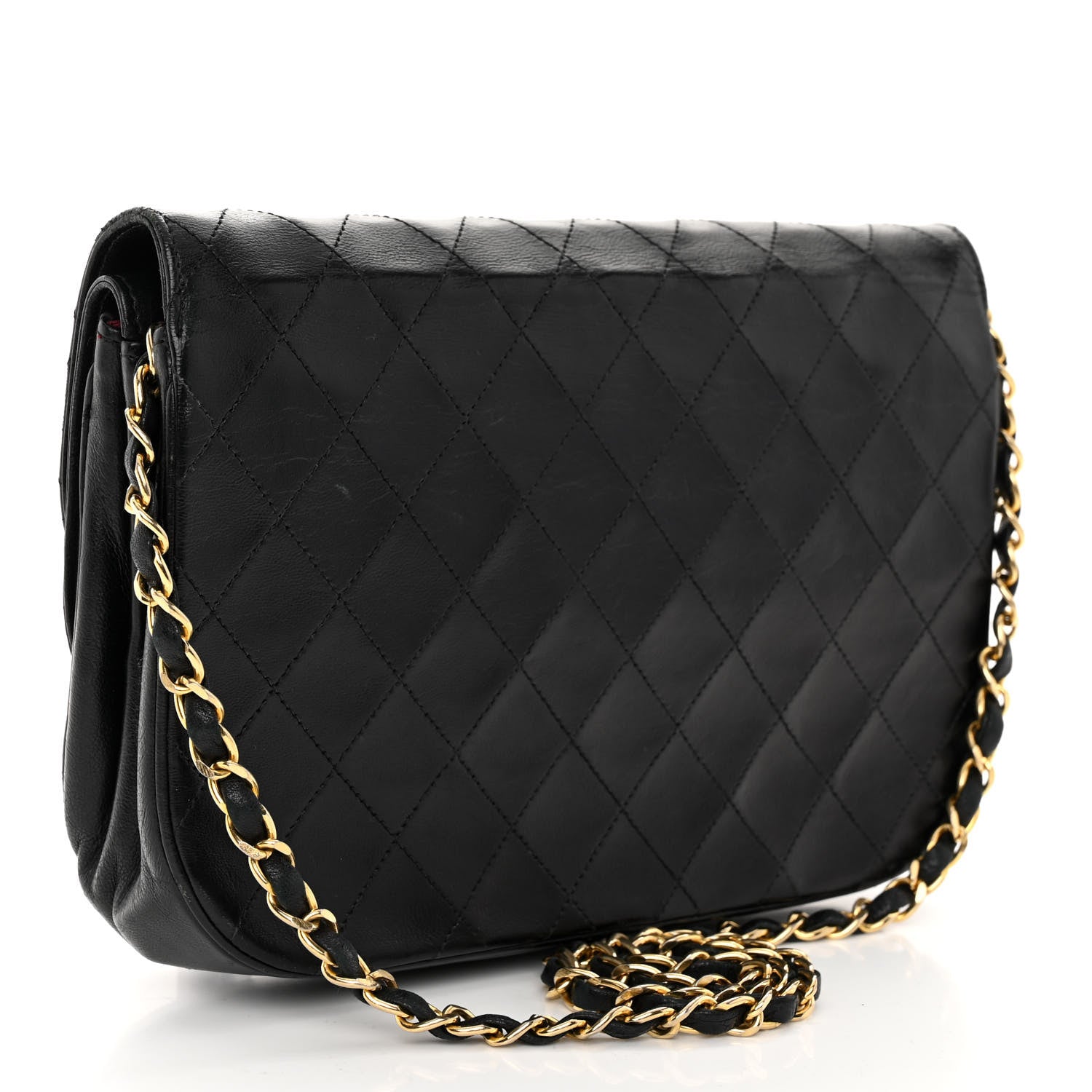 Chanel Lambskin Quilted Medium Round Double Flap Black 3 of 13