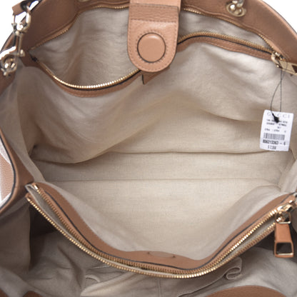 Gucci Pebbled Calfskin Large Bamboo Shopper Tote Camelia 10 of 12