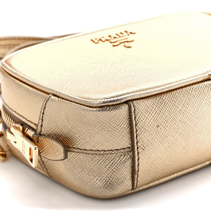 Prada Metallic Saffiano Mini Camera Crossbody Platino 10 of 11