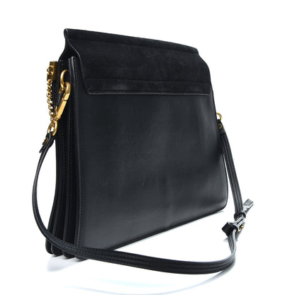 Chloe Calfskin Suede Studded Medium Faye Shoulder Bag Black 2 of 9