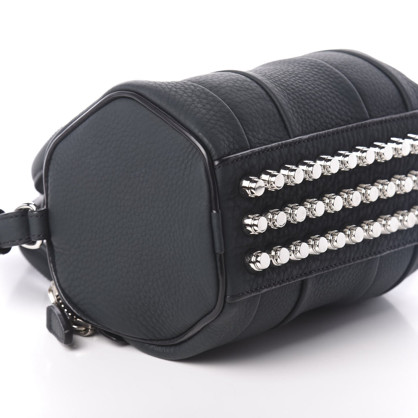 Pebbled Lambskin Mini Rockie Dark Green Silver Hardware