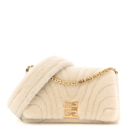 Givenchy Shearling Quilted Small 4G Shoulder Bag Ivory 1 of 10