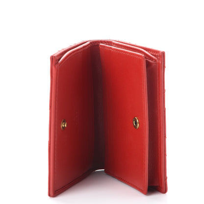 Gucci Calfskin Matelasse GG Marmont Card Case Hibiscus Red 5 of 9