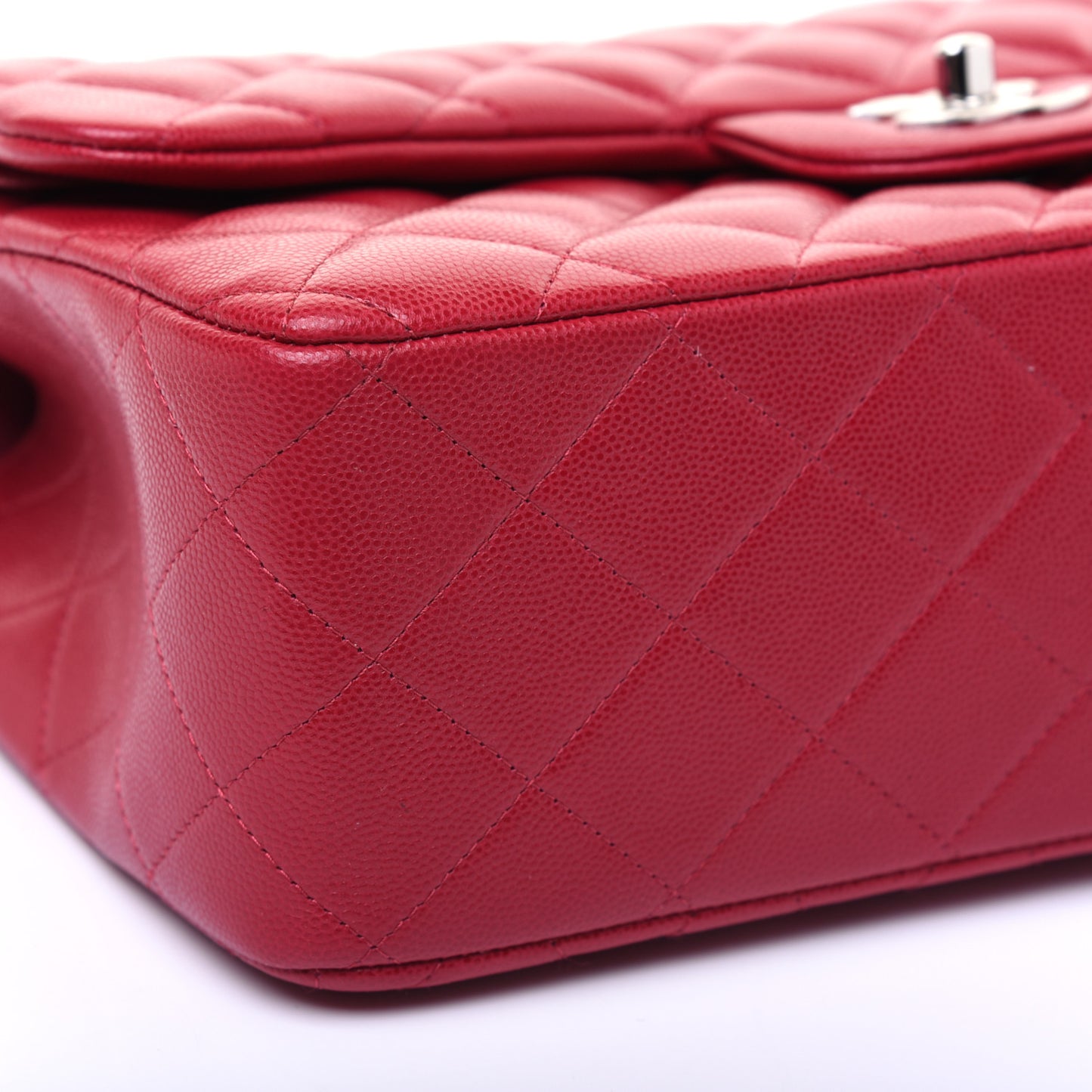 Caviar Quilted Jumbo Double Flap Dark Pink