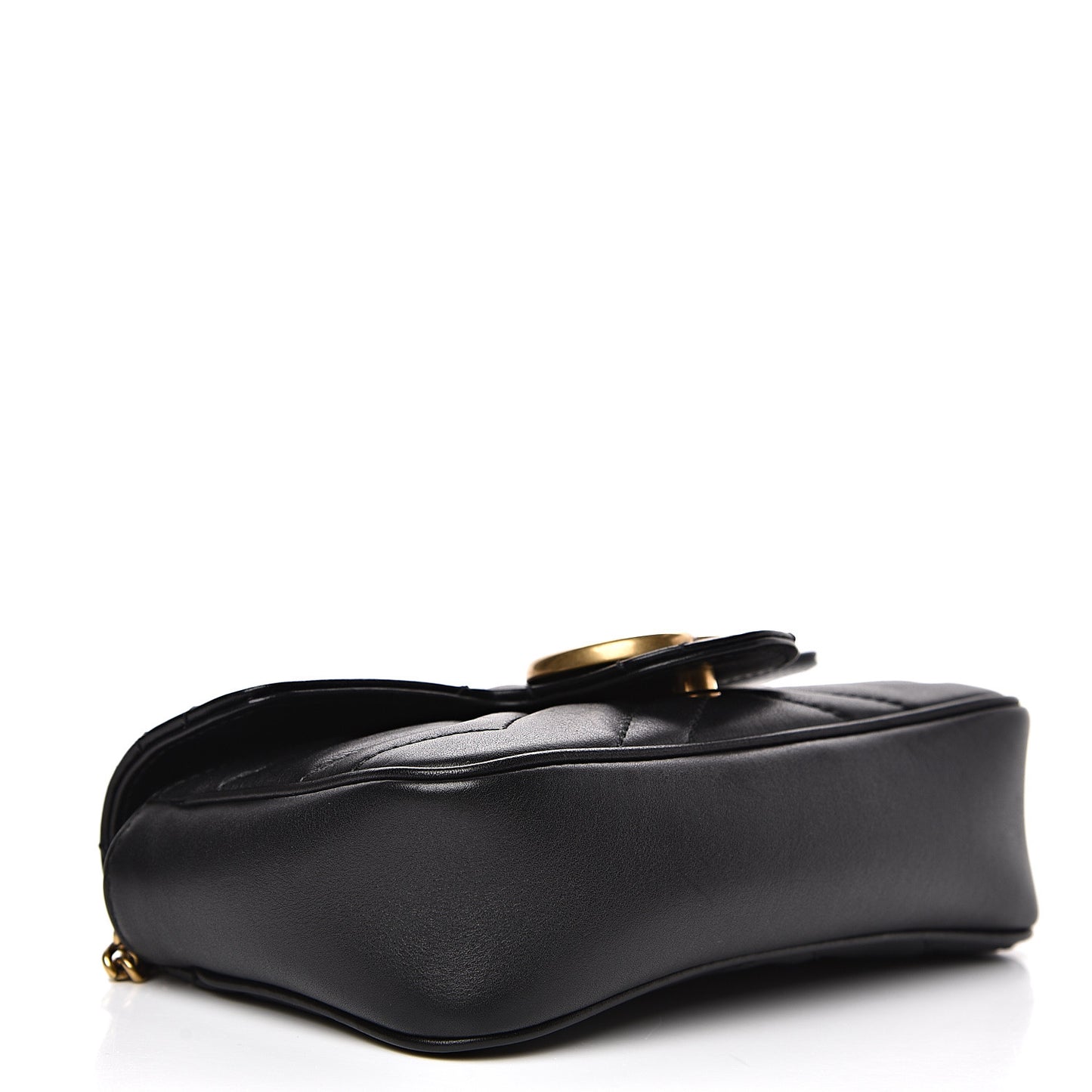 Calfskin Matelasse Super Mini GG Marmont Shoulder Bag Black