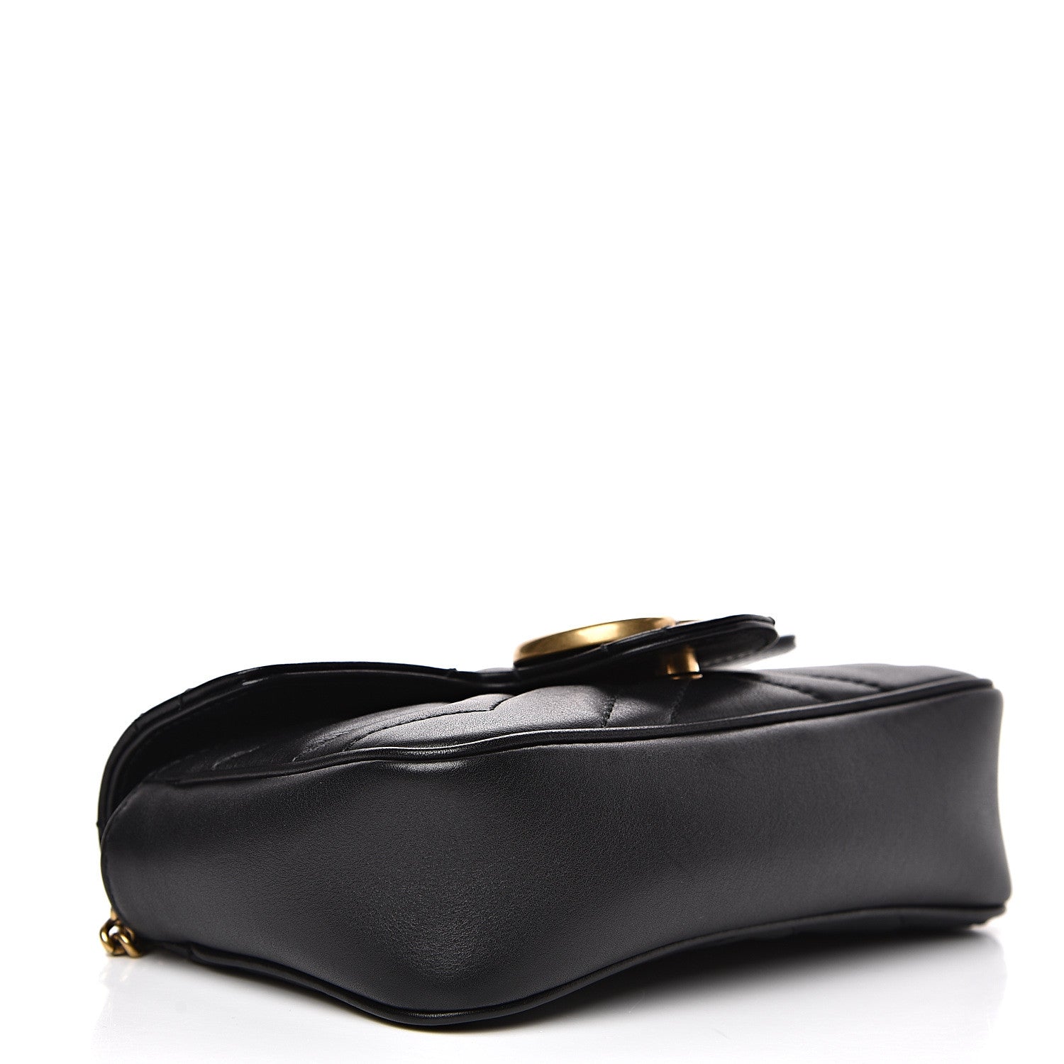 Gucci Calfskin Matelasse Super Mini GG Marmont Shoulder Bag Black 3 of 13