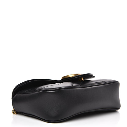 Gucci Calfskin Matelasse Super Mini GG Marmont Shoulder Bag Black 3 of 13