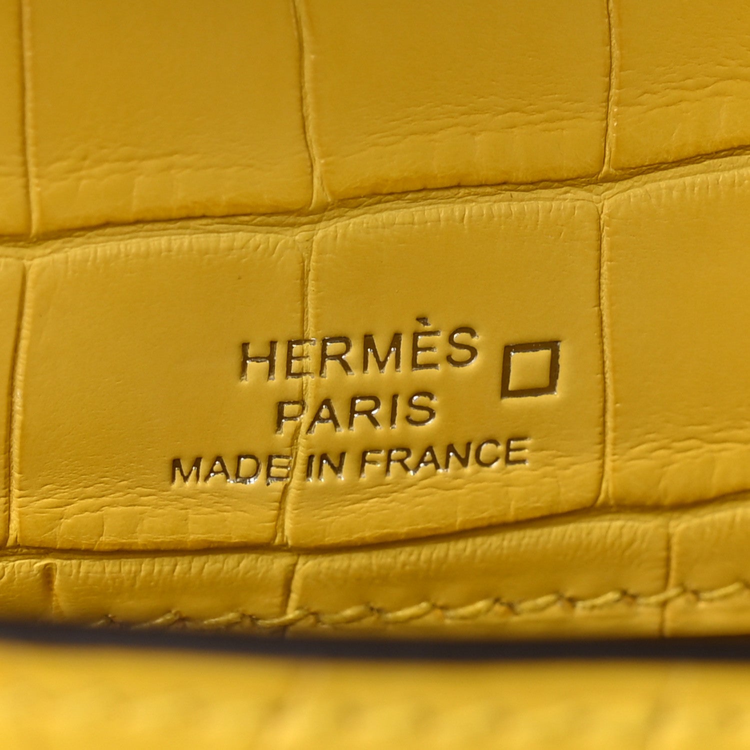 Hermes Matte Alligator Kelly Pochette Mimosa 6 of 11