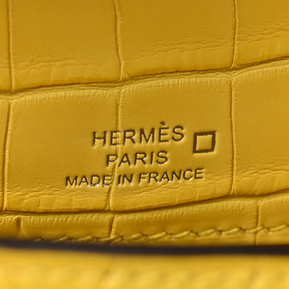 Hermes Matte Alligator Kelly Pochette Mimosa 6 of 11
