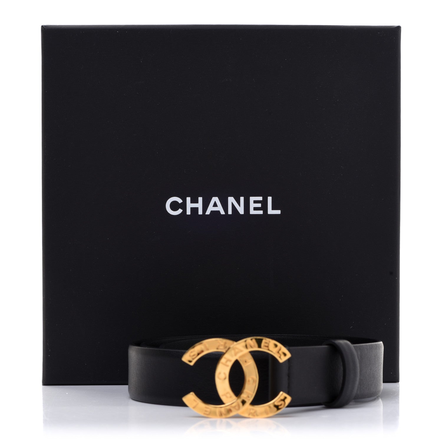 Chanel Calfskin Paris Button CC Belt 75 30 Black 7 of 7