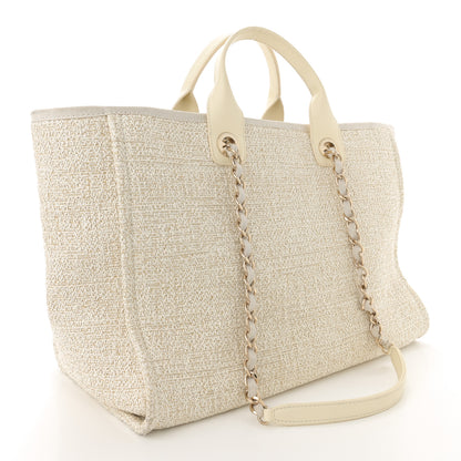Chanel Lurex Boucle Medium Deauville Tote White 2 of 11