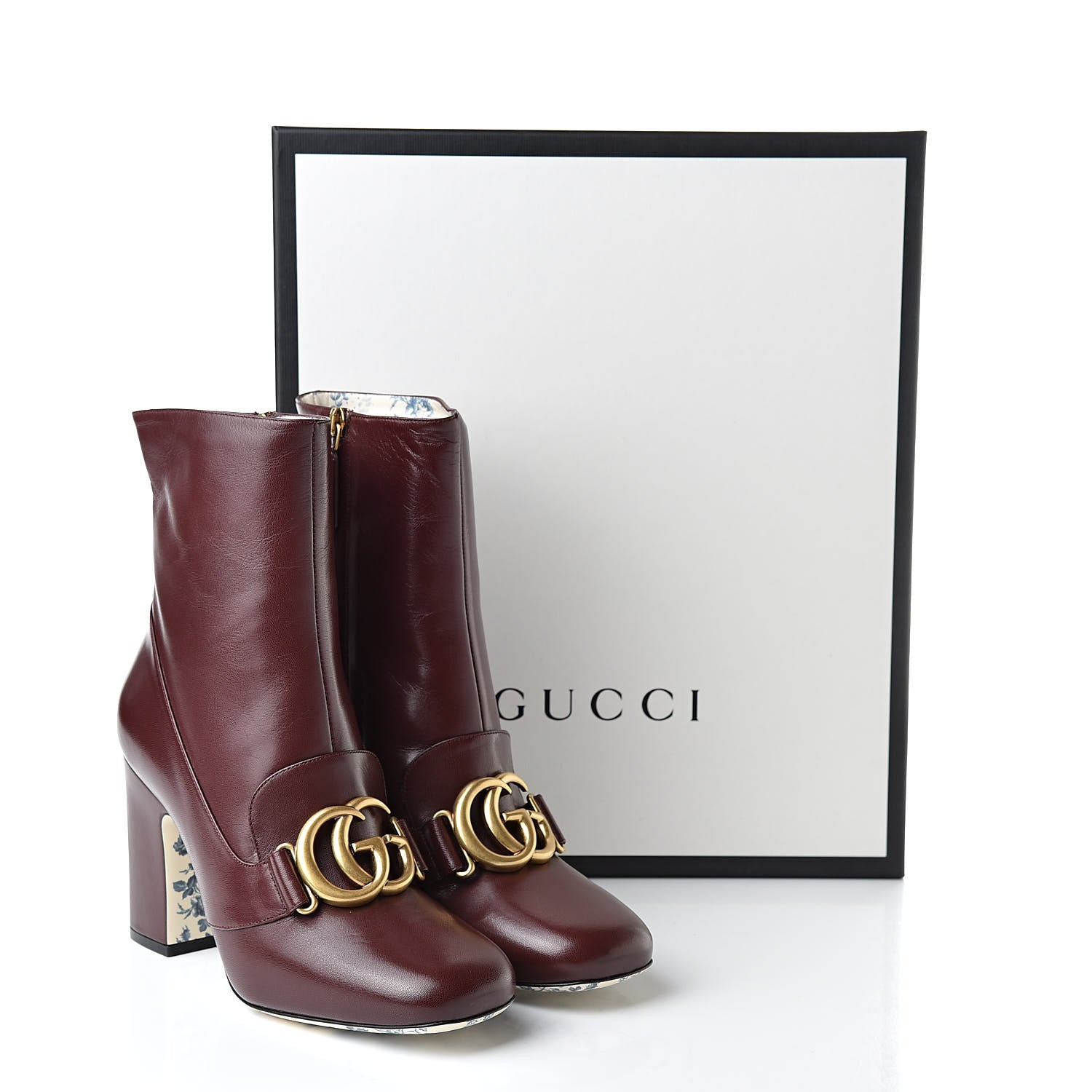 Gucci Malaga Kid GG Victoire 95mm Ankle Boots 38 Vintage Bordeaux 9 of 9