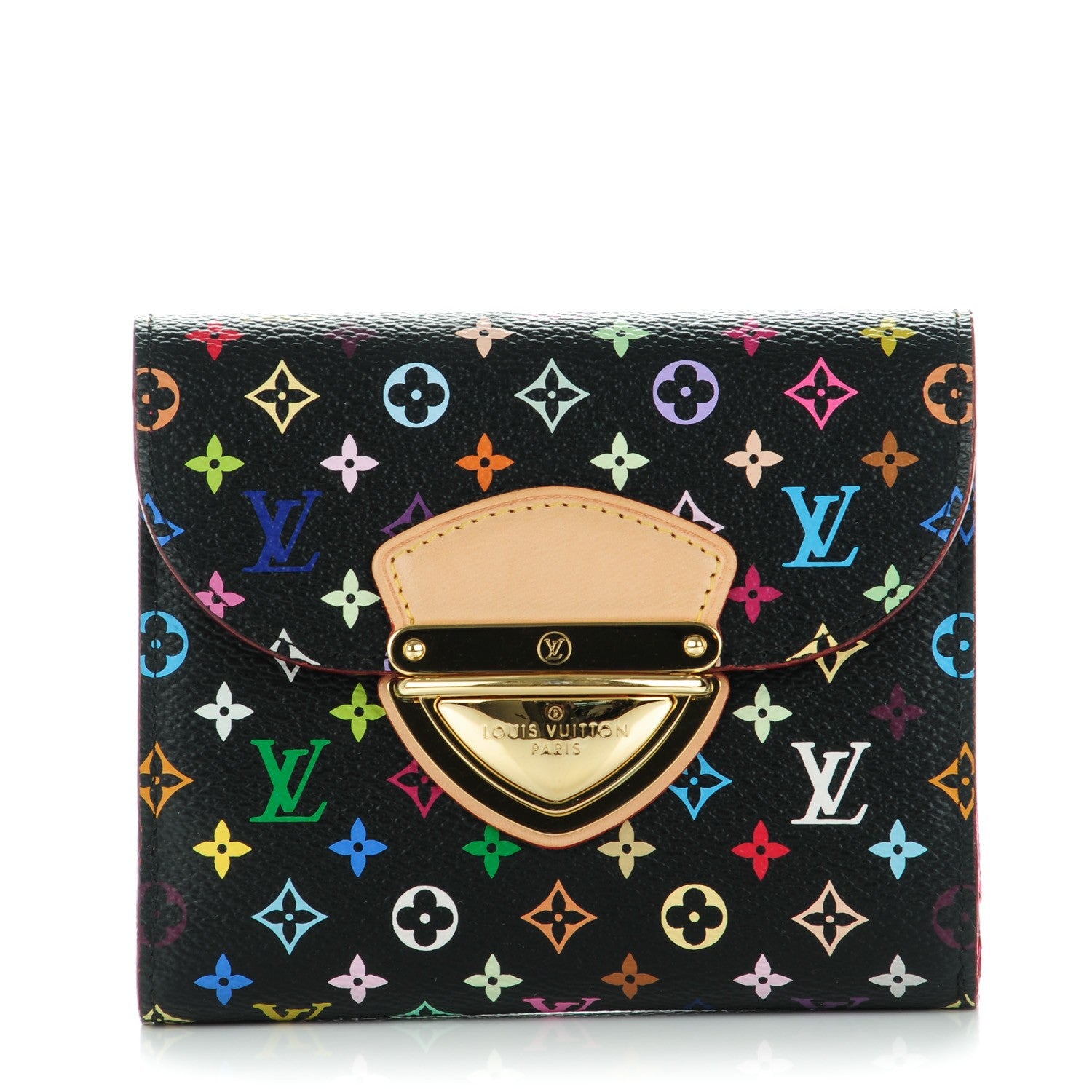 Louis Vuitton Monogram Multicolor Joey Wallet Black Grenade 1 of 7