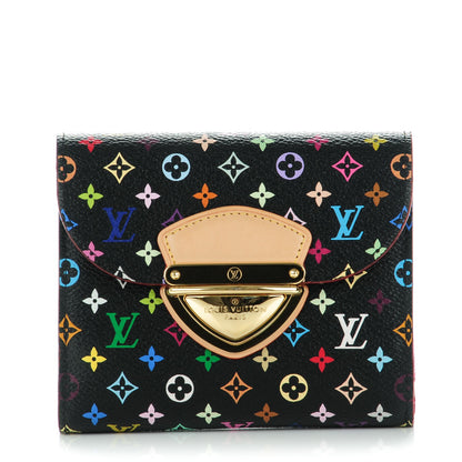 Louis Vuitton Monogram Multicolor Joey Wallet Black Grenade 1 of 7