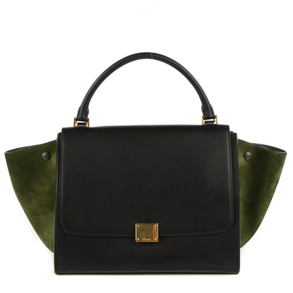 Celine Natural Calfskin Suede Medium Bi-Color Trapeze Black 1 of 8