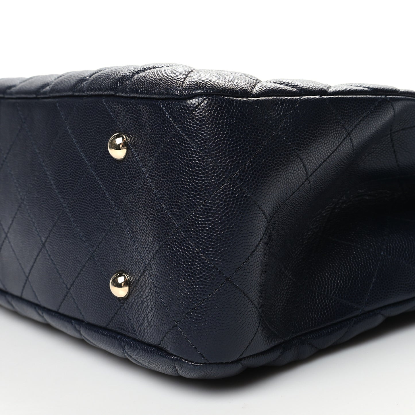 Caviar Quilted Large CC Shopping Tote Navy
