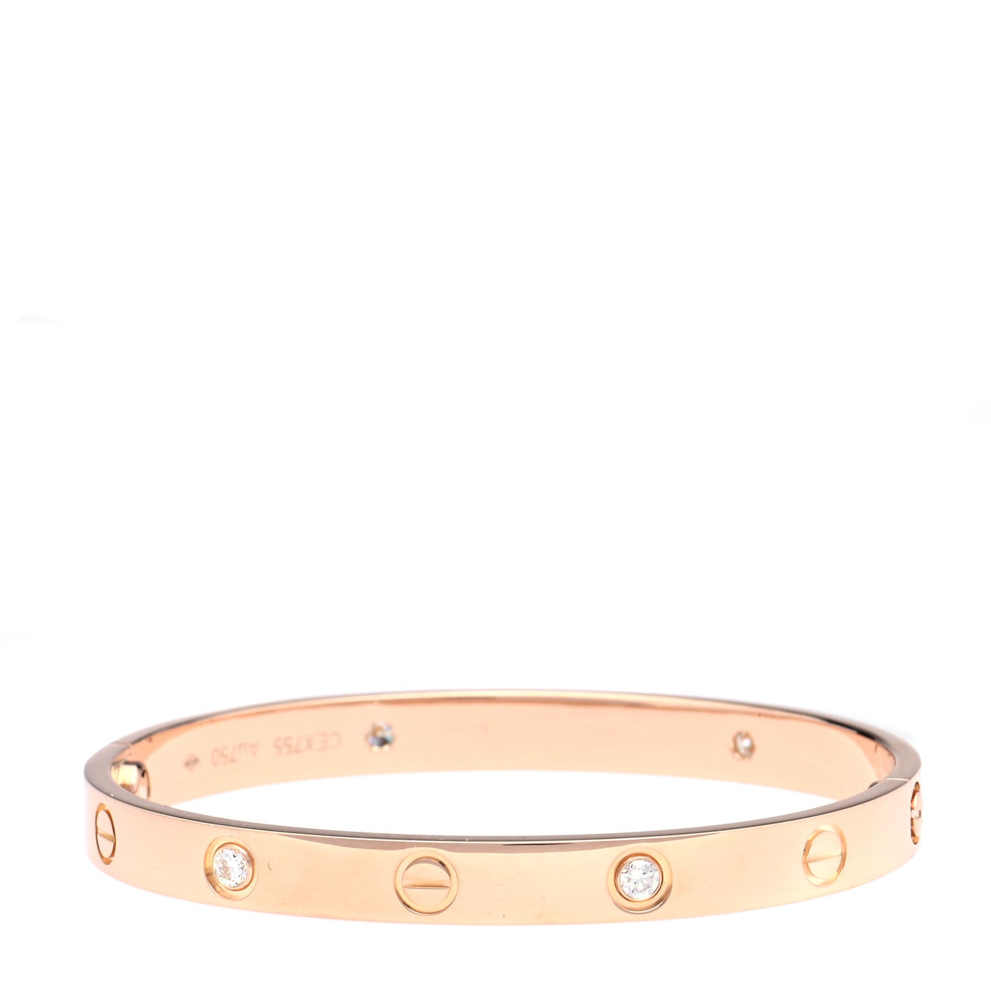 18K Pink Gold 4 Diamond LOVE Bracelet 17