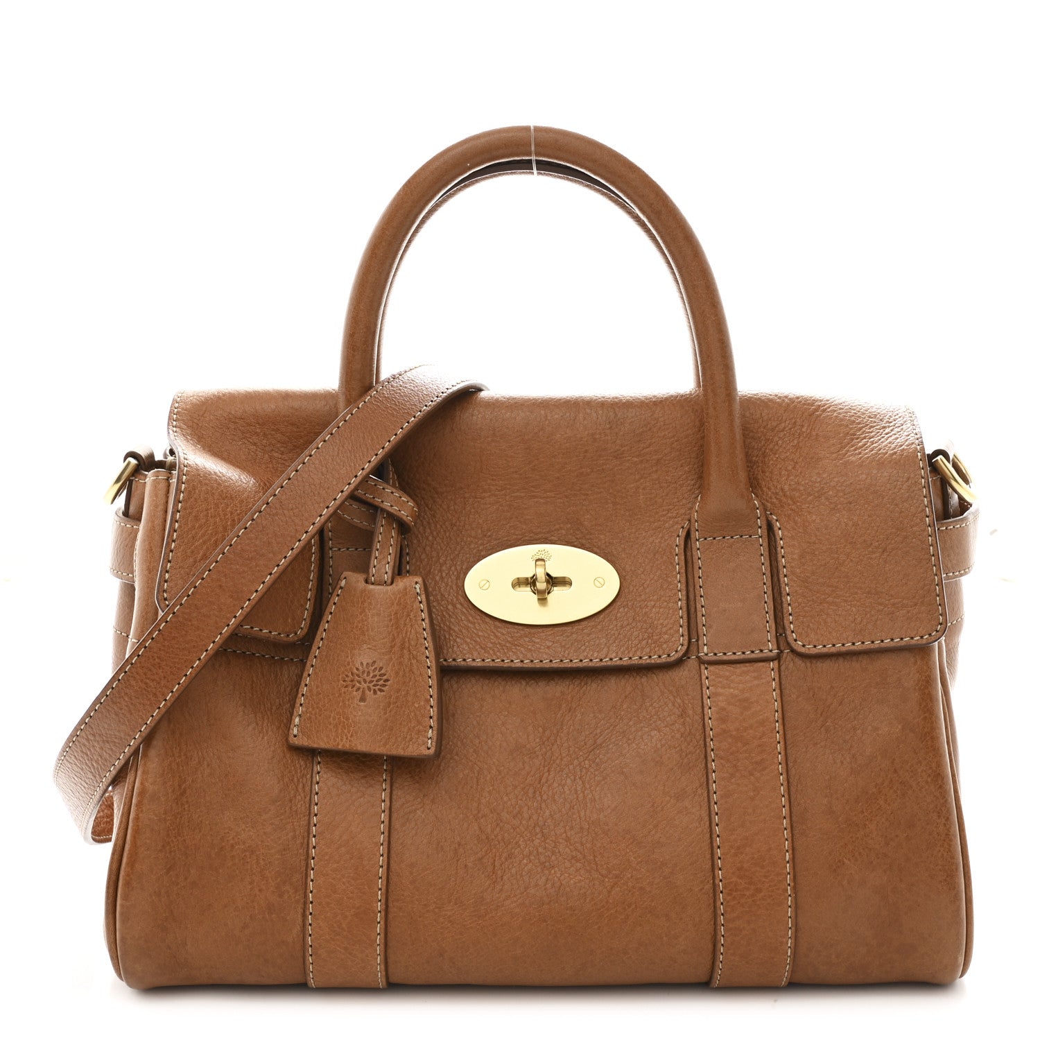 Mulberry Classic Grain Small Bayswater Satchel Oak 1 of 11