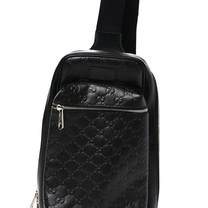 Gucci Guccissima Sling Backpack Black 8 of 10