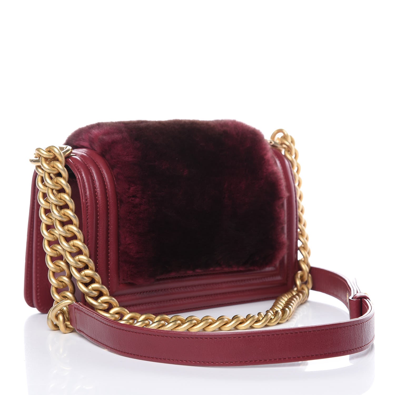 Chanel Orylag Rabbit Fur Calfskin Small Boy Flap Red 3 of 11
