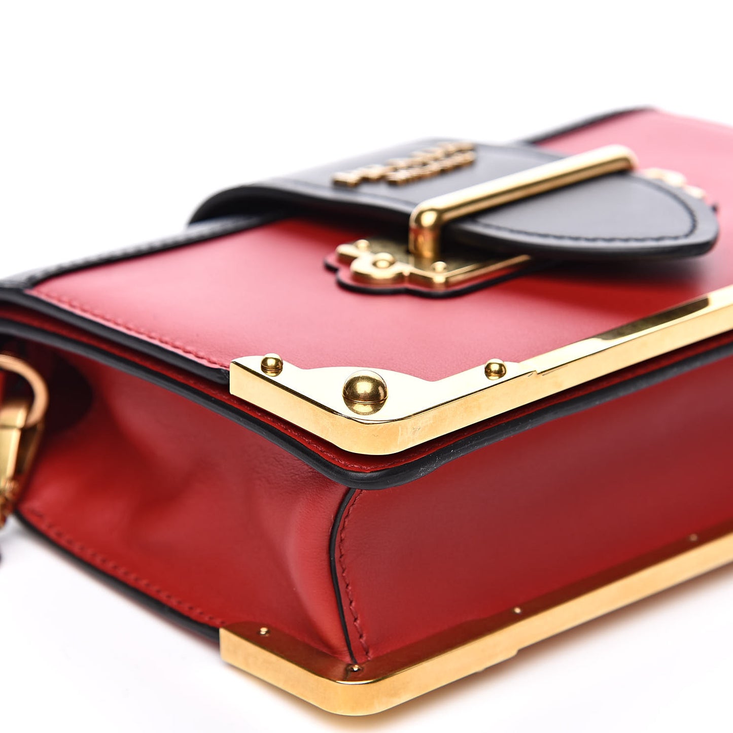 City Calfskin Saffiano Cahier Bag Fuoco Black