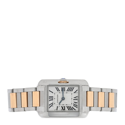 Cartier Stainless Steel 18K Pink Gold 23mm Tank Anglaise Quartz Watch 2 of 5