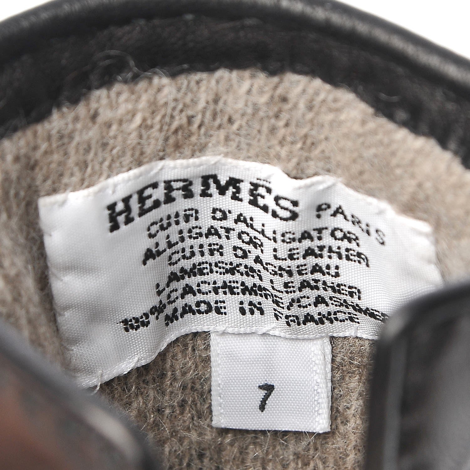 Hermes Matte Alligator Soya Kelly Lock Gloves 7 Black 3 of 4