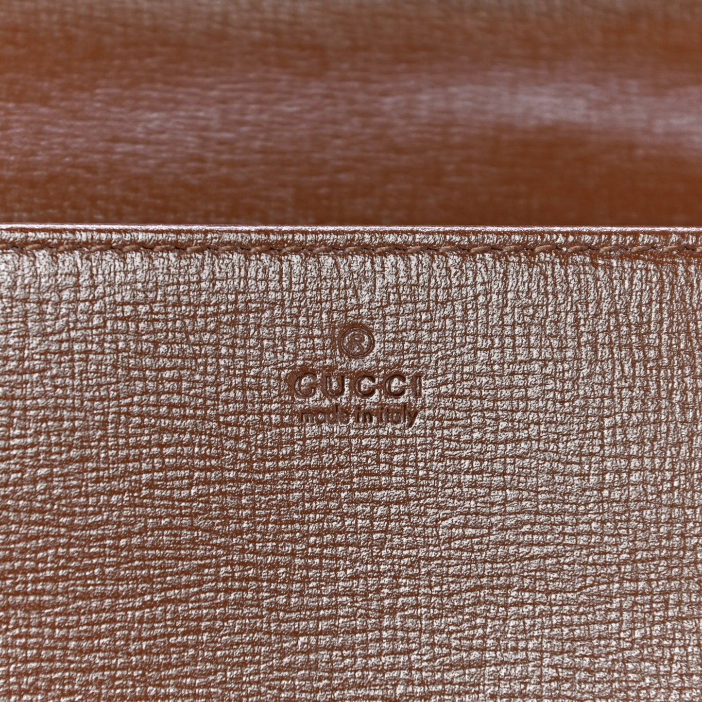 GG Supreme Monogram Azalea Calfskin Horsebit 1955 Wallet On Chain Beige Ebony Brown Sugar