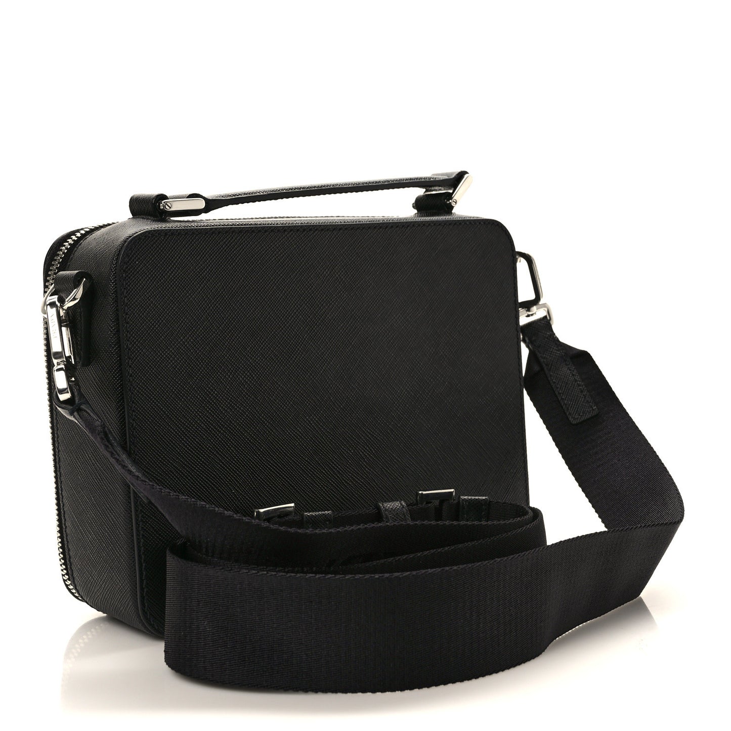 Saffiano Travel Medium Brique Crossbody Bag Black