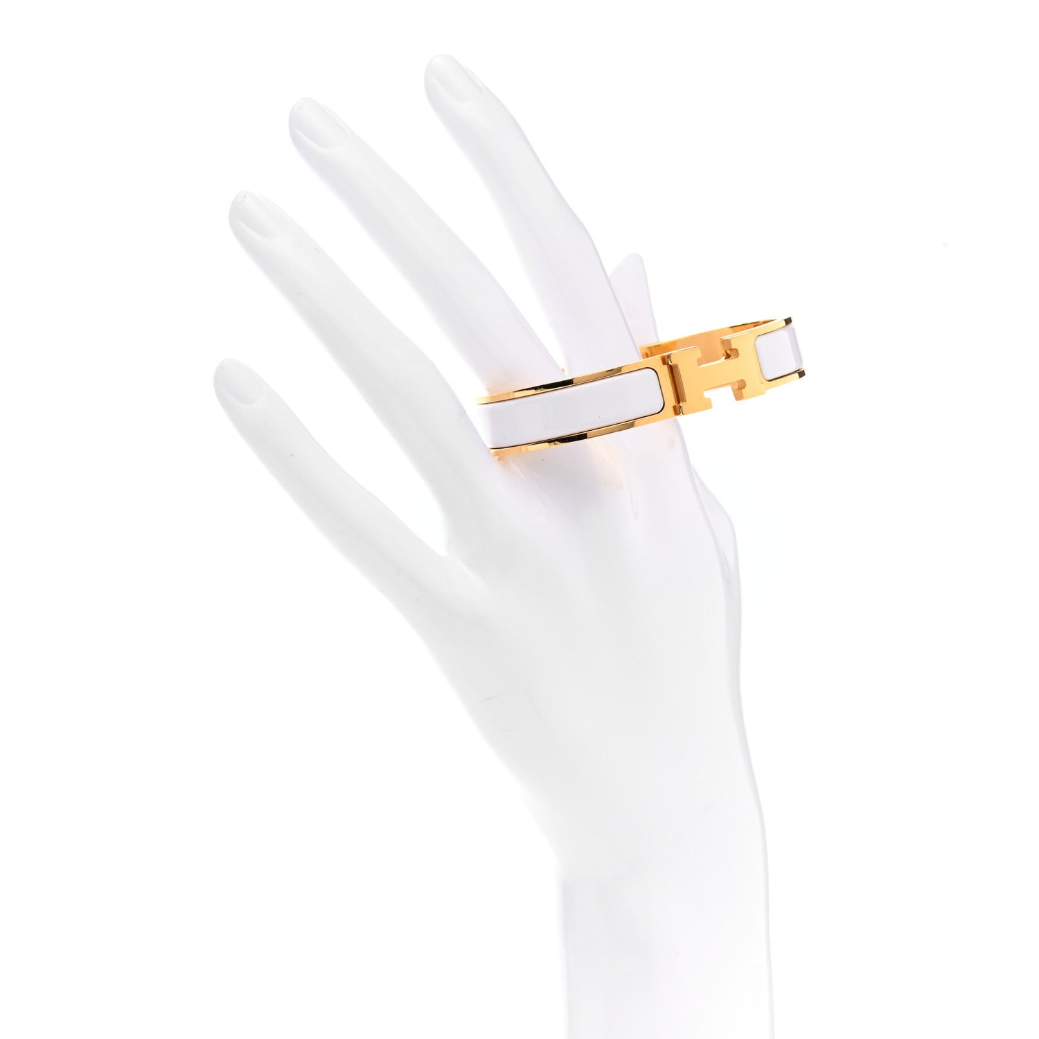 Hermes Enamel Narrow Clic Clac H Bracelet PM White 2 of 5