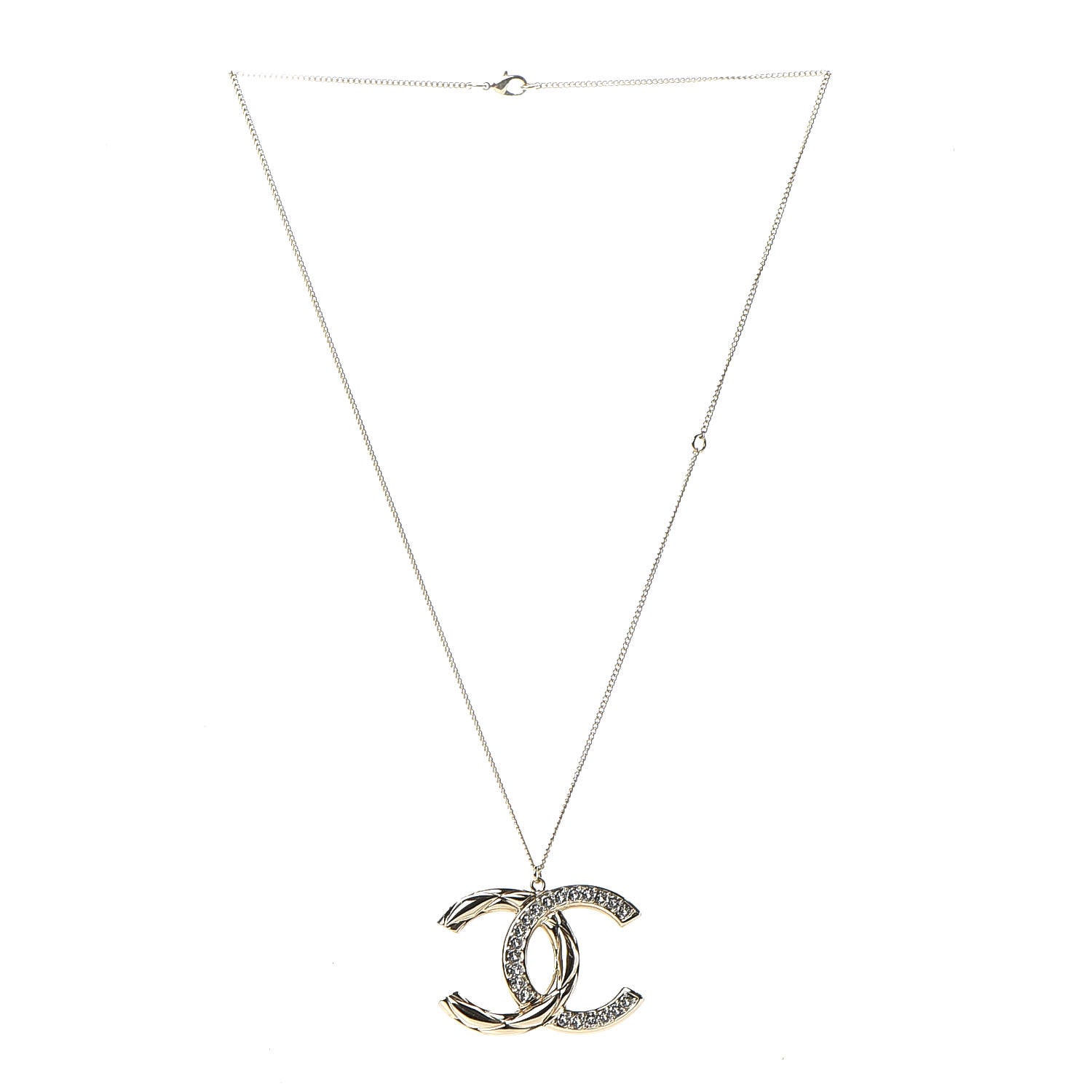 Chanel Metal Crystal 2.55 Bijoux CC Necklace Gold 2 of 5