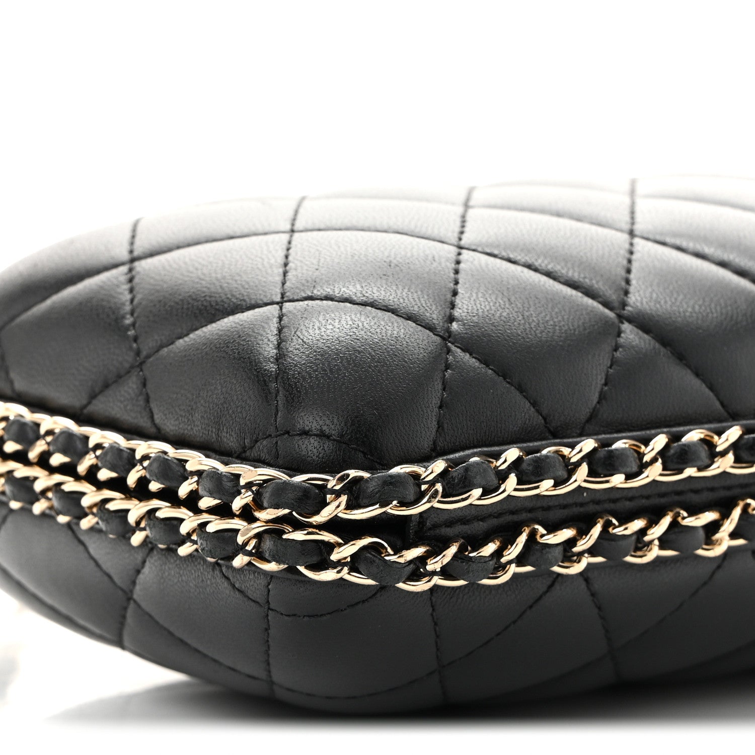 Chanel Lambskin Quilted Chain Around Clutch Black 9 of 10